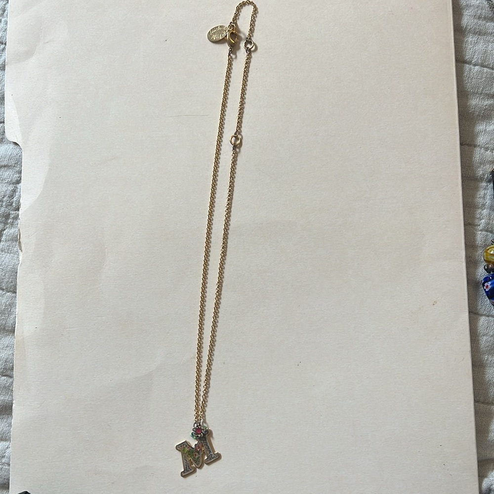 Michal Negrin Gold Floral Initial 'M' adjustable Necklace - Picture 2 of 3